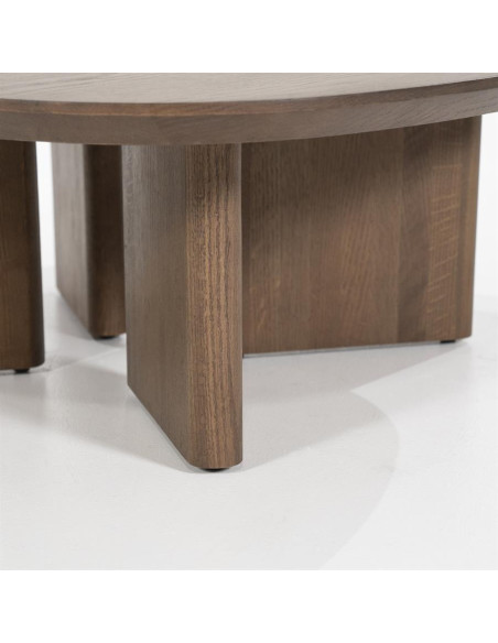 Table de salon carrée en bois de chêne