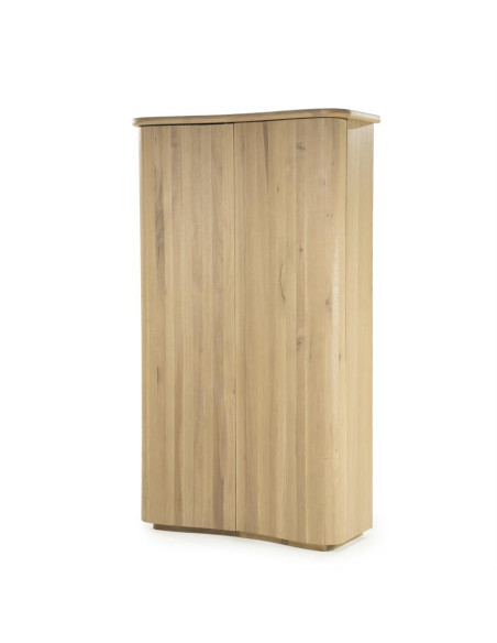 Armoire haute 2 portes en chêne Vague