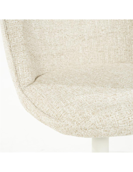 Chaise rotative en tissu sur pied étoile métal blanc