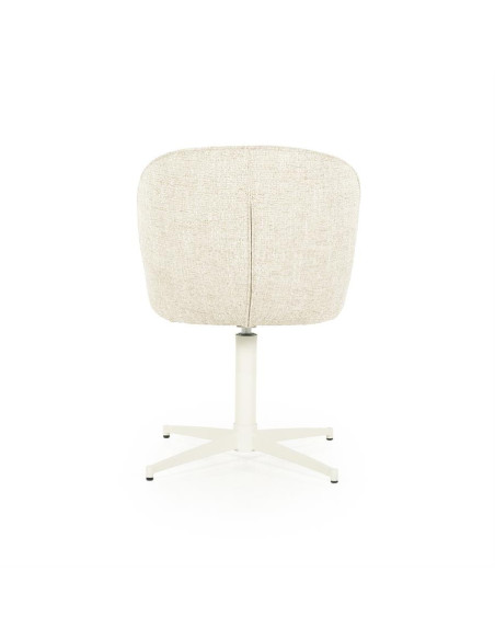 Chaise rotative en tissu sur pied étoile métal blanc