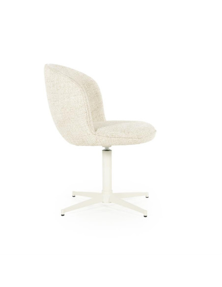 Chaise rotative en tissu sur pied étoile métal blanc