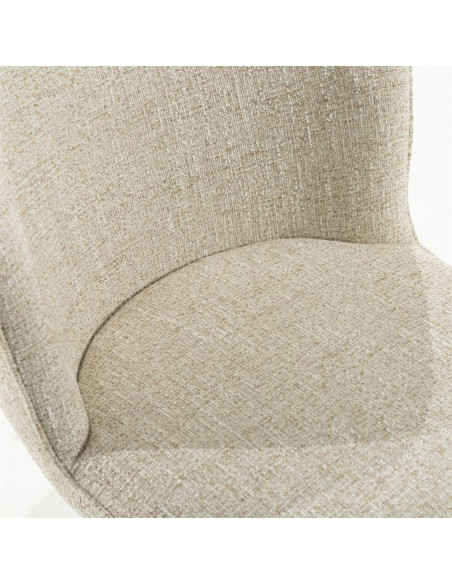 Chaise rotative en tissu sur pied étoile métal blanc