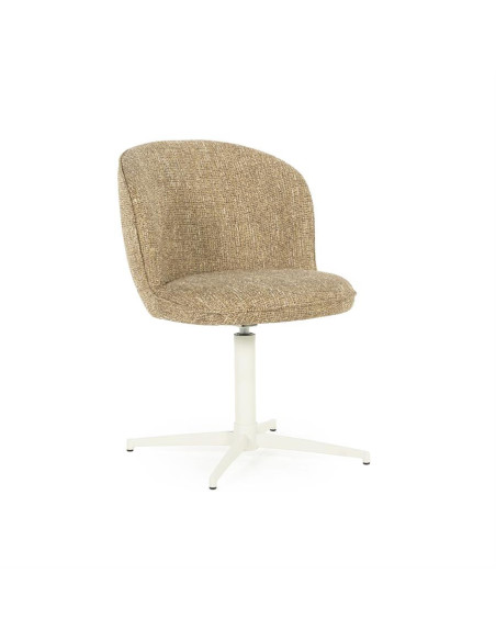 Chaise rotative en tissu sur pied étoile métal blanc