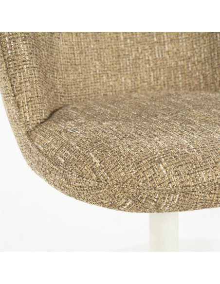 Chaise rotative en tissu sur pied étoile métal blanc