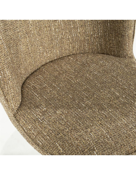 Chaise rotative en tissu sur pied étoile métal blanc