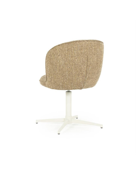 Chaise rotative en tissu sur pied étoile métal blanc