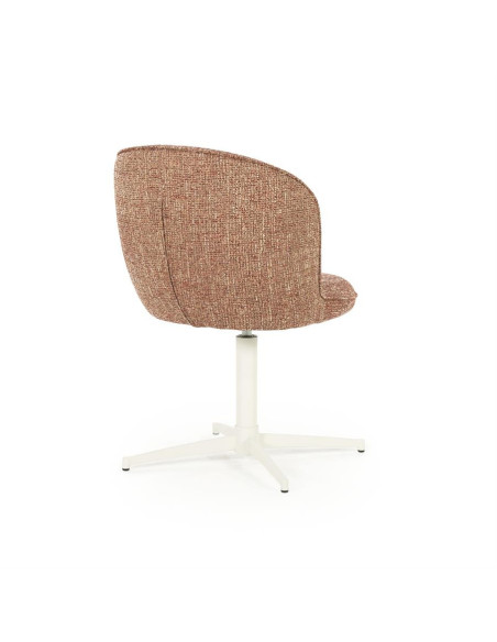 Chaise rotative en tissu sur pied étoile métal blanc
