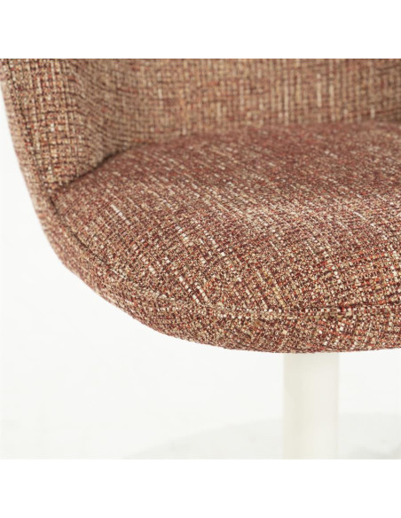 Chaise rotative en tissu sur pied étoile métal blanc