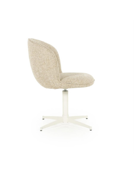 Chaise rotative en tissu sur pied étoile métal blanc