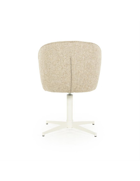 Chaise rotative en tissu sur pied étoile métal blanc