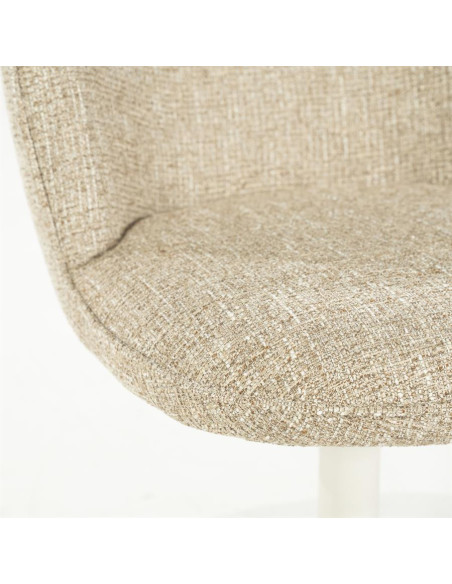 Chaise rotative en tissu sur pied étoile métal blanc