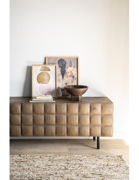 Meuble TV 3 portes damier Félix