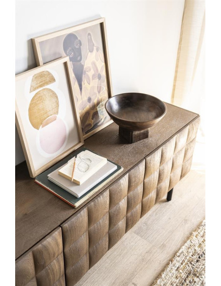 Meuble TV 3 portes damier Félix