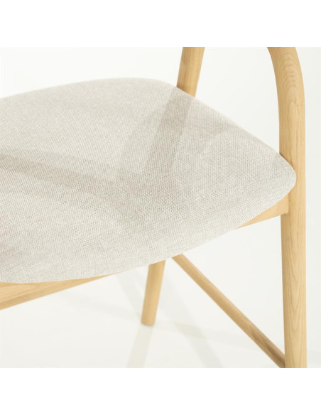 Chaise de bar scandinave en bois naturel et assise tissu
