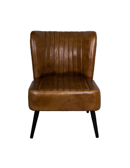 Fauteuil lounge en cuir cognac vintage