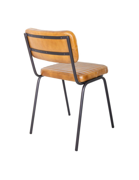 Chaise de repas en cuir effet vintage