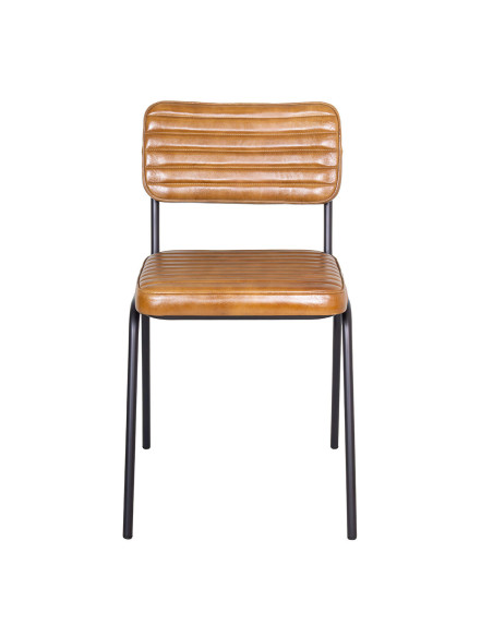 Chaise de repas en cuir effet vintage