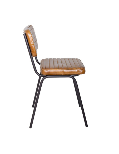 Chaise de repas en cuir effet vintage