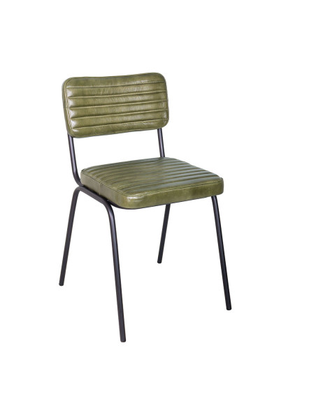 Chaise de repas en cuir effet vintage