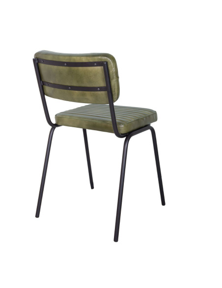 Chaise de repas en cuir effet vintage