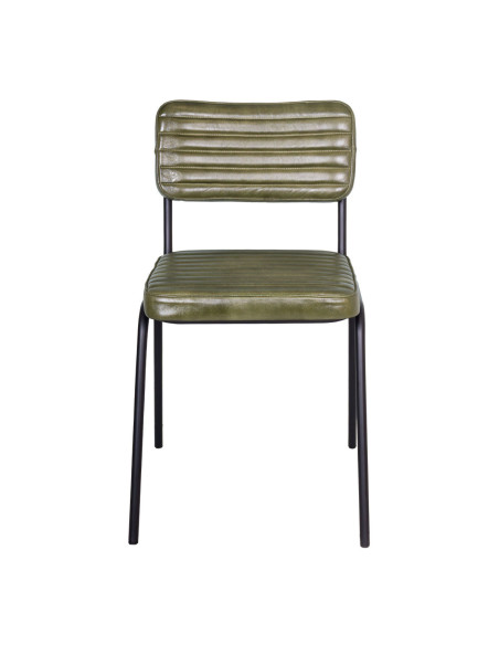 Chaise de repas en cuir effet vintage