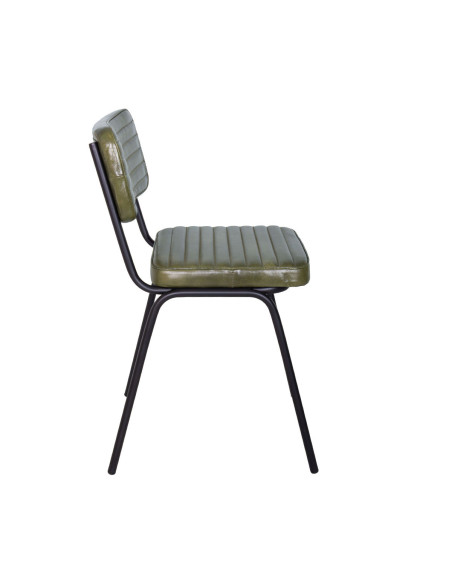 Chaise de repas en cuir effet vintage