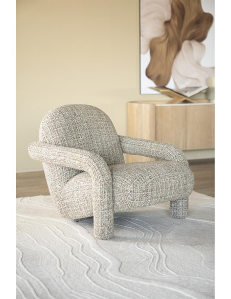 Fauteuil lounge en tissu texturé Asymétrique