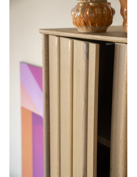 Armoire haute rectiligne 2 portes en chêne Jack
