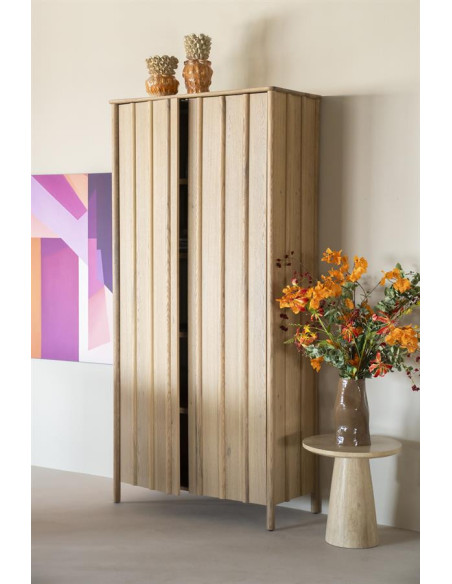 Armoire haute rectiligne 2 portes en chêne Jack