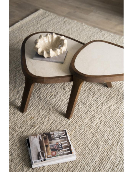 Table basse plateau en marbre Frédy