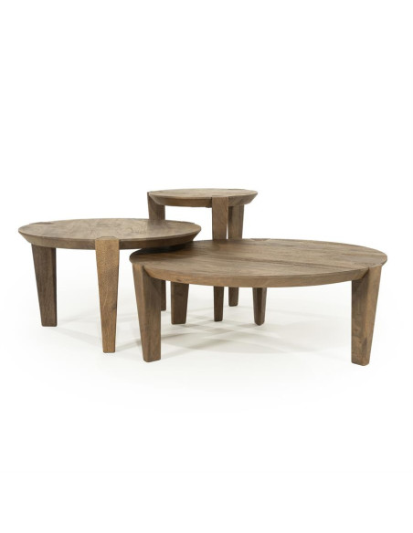 Table basse ronde en manguier Davi
