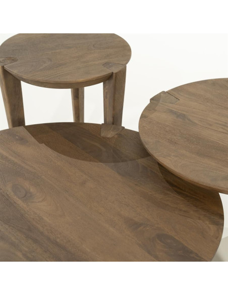Table basse ronde en manguier Davi
