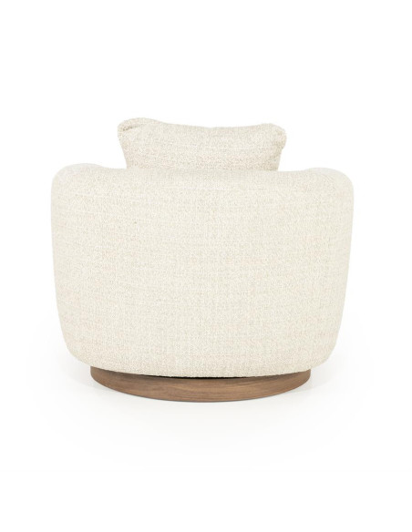 Fauteuil de salon pivotant en tissu bouclette