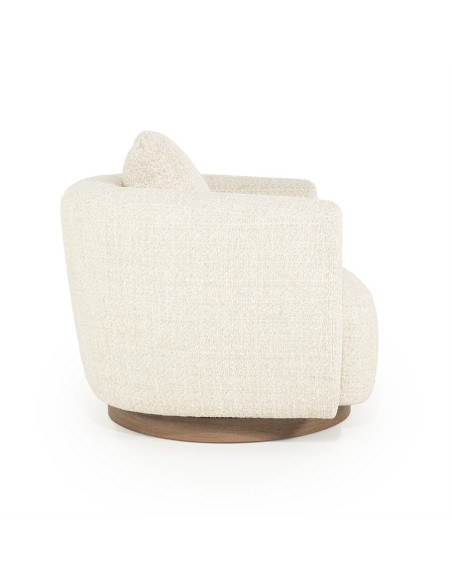 Fauteuil de salon pivotant en tissu bouclette