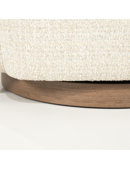 Fauteuil de salon pivotant en tissu bouclette