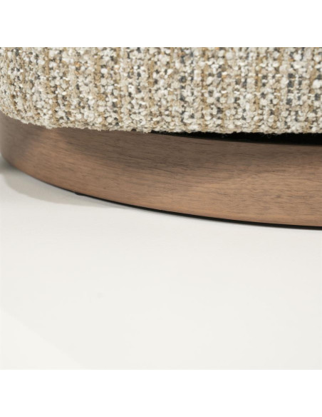 Fauteuil de salon pivotant en tissu bouclette