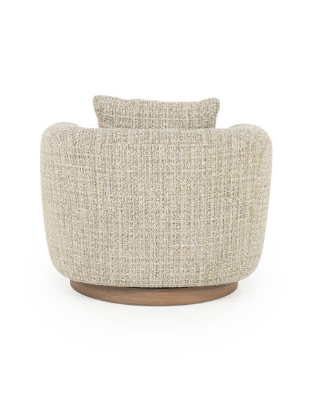 Fauteuil de salon pivotant en tissu bouclette