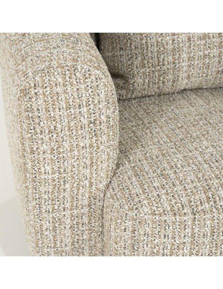 Fauteuil de salon pivotant en tissu bouclette
