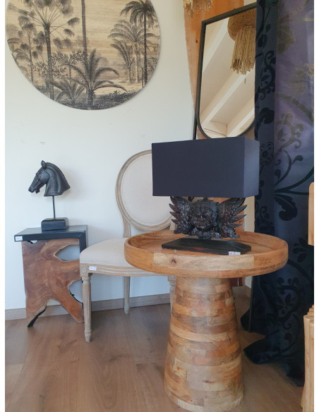 Table basse pied central en bois de manguier