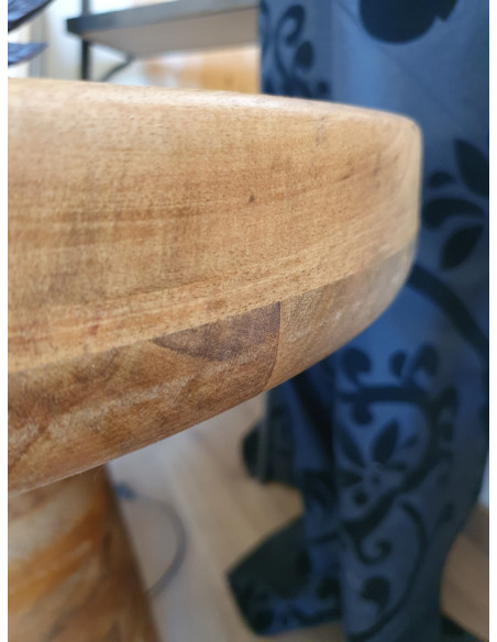 Table basse pied central en bois de manguier
