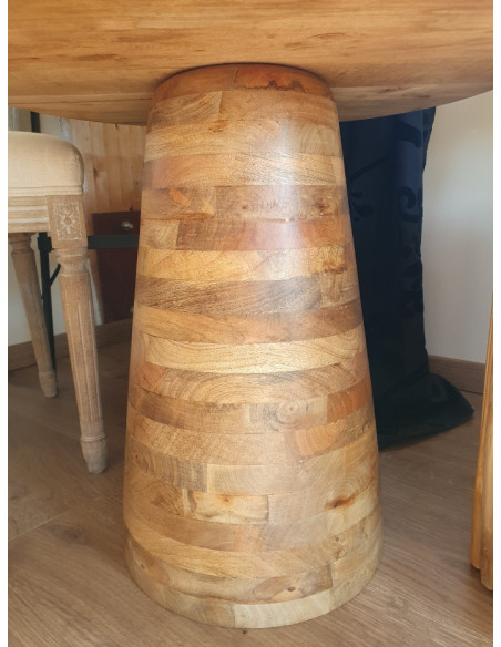 Table basse pied central en bois de manguier