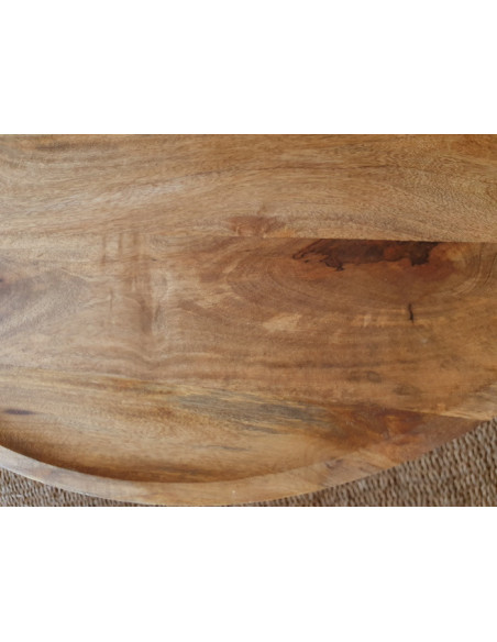 Table basse pied central en bois de manguier