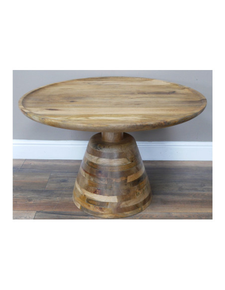 Table basse pied central en bois de manguier