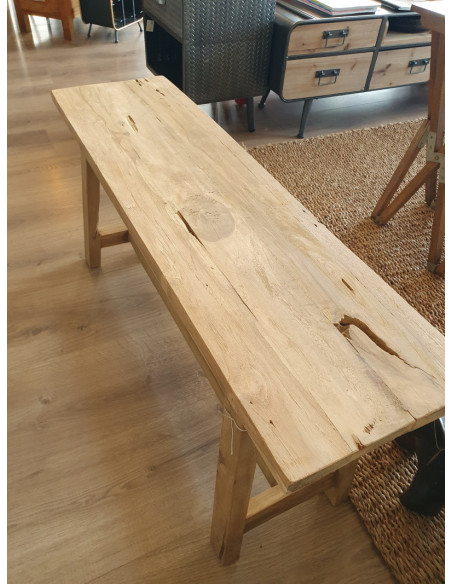 Banc d’appoint en teck naturel style scandinave