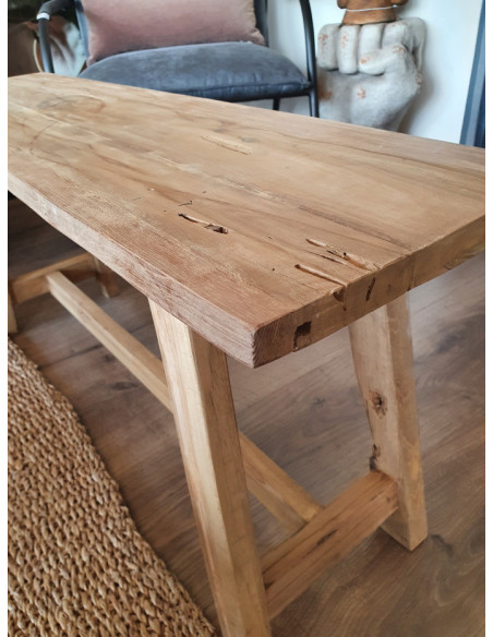 Banc d’appoint en teck naturel style scandinave