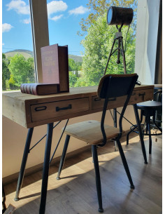 Bureau bois et métal 2