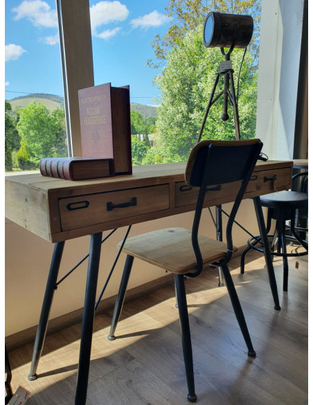 Bureau bois et métal