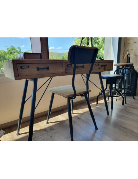 Bureau bois et métal
