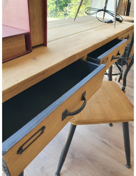 Bureau bois et métal