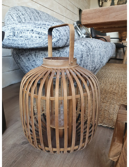 Lanterne ronde en bambou naturel